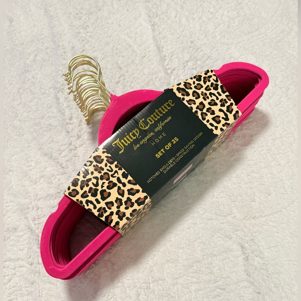 Juicy Couture Fuchsia Velvet Hangers with Gold Hooks
